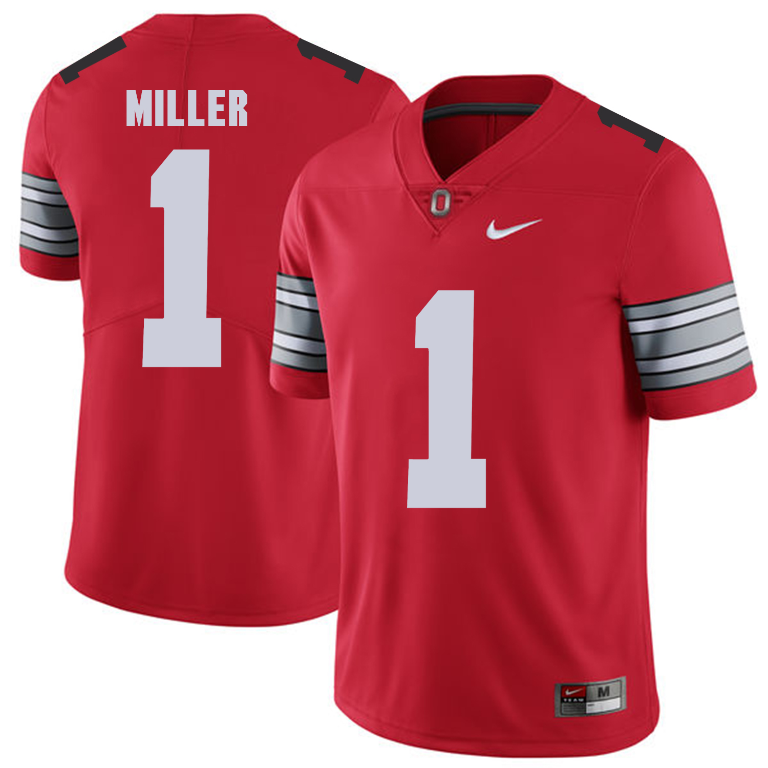 Men Ohio State 1 Miller Red Customized NCAA Jerseys